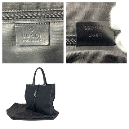 Gucci Jackie Black Silver Hardware GG Canvas 002 1064 Tote Bag Handbag Women