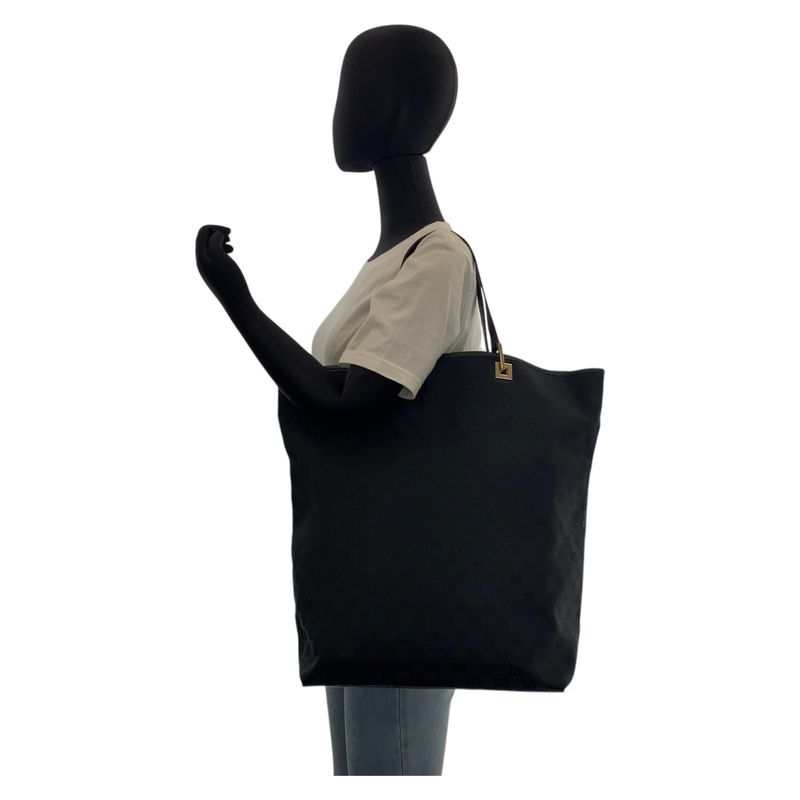 Gucci Black Gold Hardware GG Canvas Leather 002 1097 Tote Bag Shoulder Bag