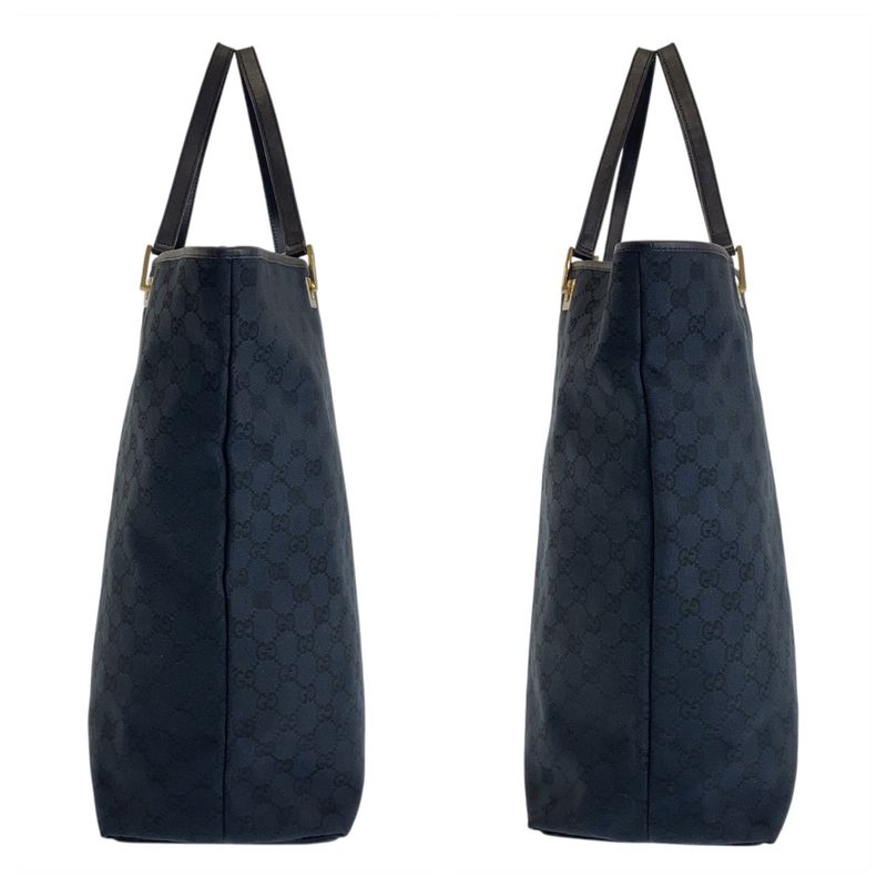 Gucci Black Gold Hardware GG Canvas Leather 002 1097 Tote Bag Shoulder Bag