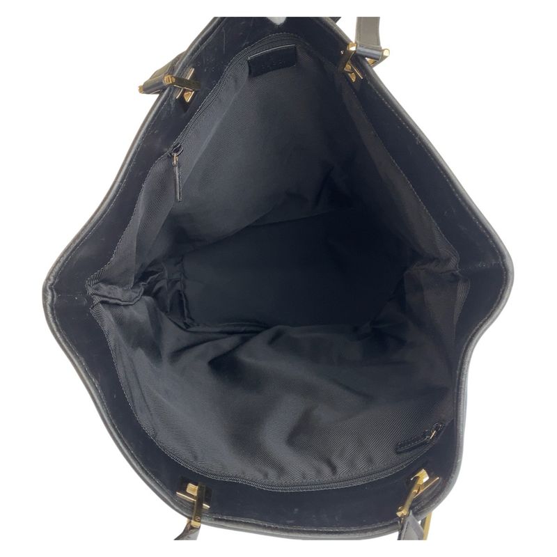 Gucci Black Gold Hardware GG Canvas Leather 002 1097 Tote Bag Shoulder Bag