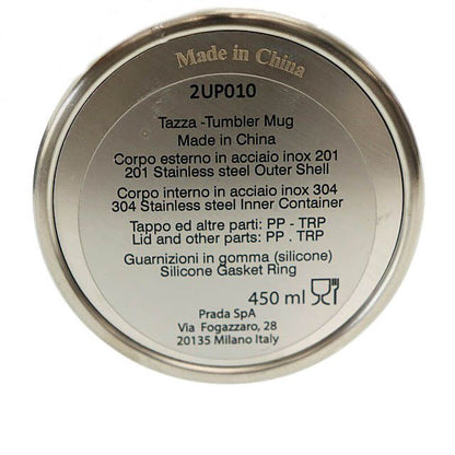 Prada Travel Bottle with Triangle Logo Cabas Tumbler Water Bottle 2up010 Black