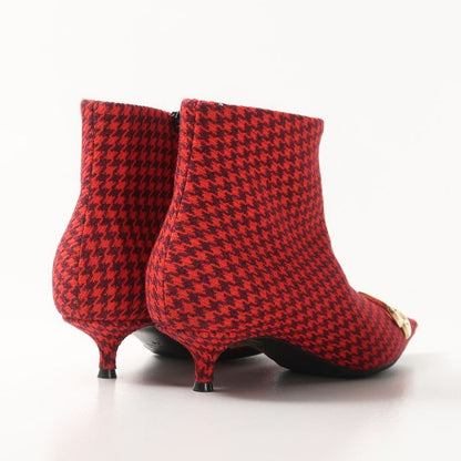 Balenciaga Boots Size 36 BB Ankle Boots Pointed Toe Hound Tooth Made in Italy