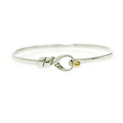 Tiffany & Co Tiffany & Co Silver Gold Hook & Eye Bangle 9.2g 925 750 Engraved