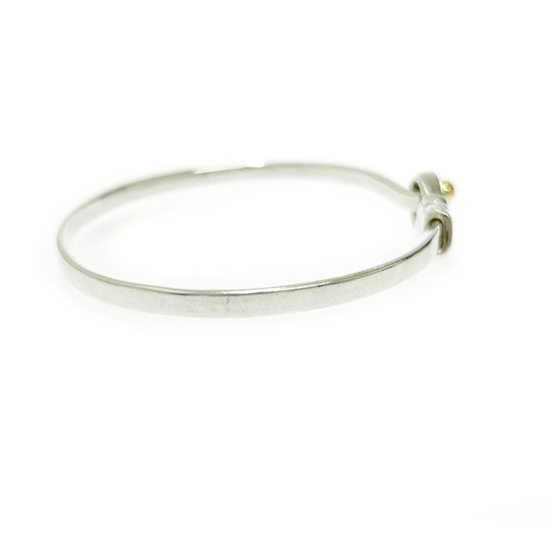 Tiffany & Co Tiffany & Co Silver Gold Hook & Eye Bangle 9.2g 925 750 Engraved