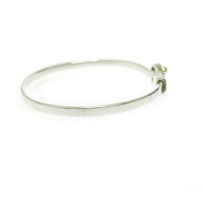 Tiffany & Co Tiffany & Co Silver Gold Hook & Eye Bangle 9.2g 925 750 Engraved