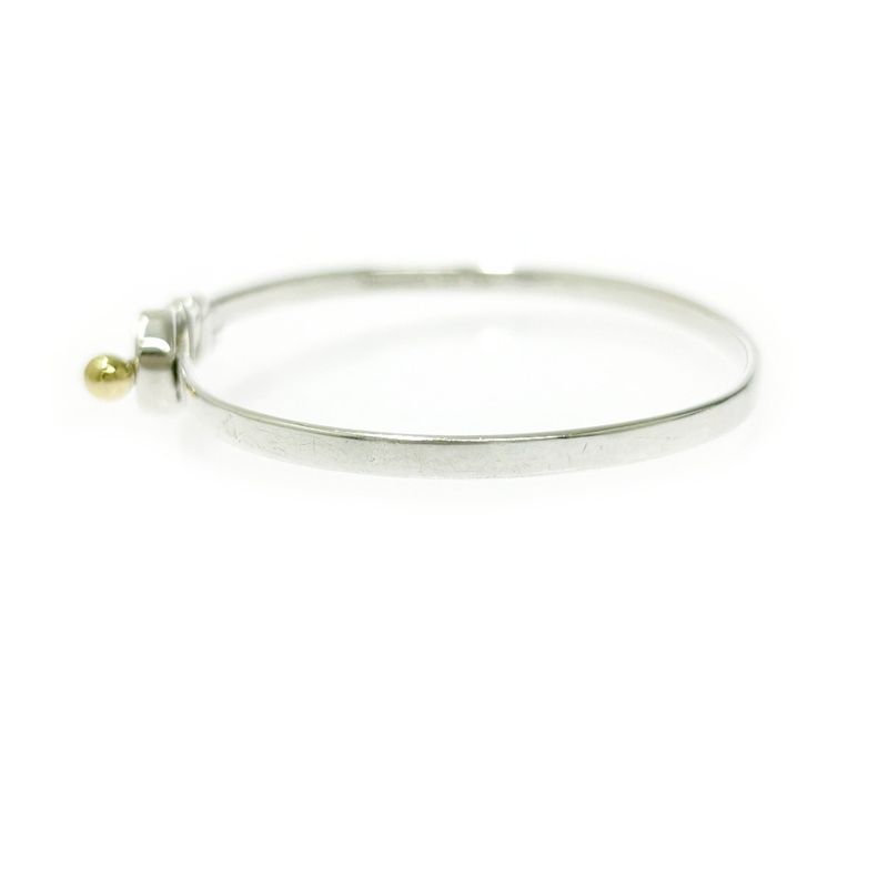 Tiffany & Co Tiffany & Co Silver Gold Hook & Eye Bangle 9.2g 925 750 Engraved