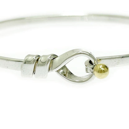 Tiffany & Co Tiffany & Co Silver Gold Hook & Eye Bangle 9.2g 925 750 Engraved
