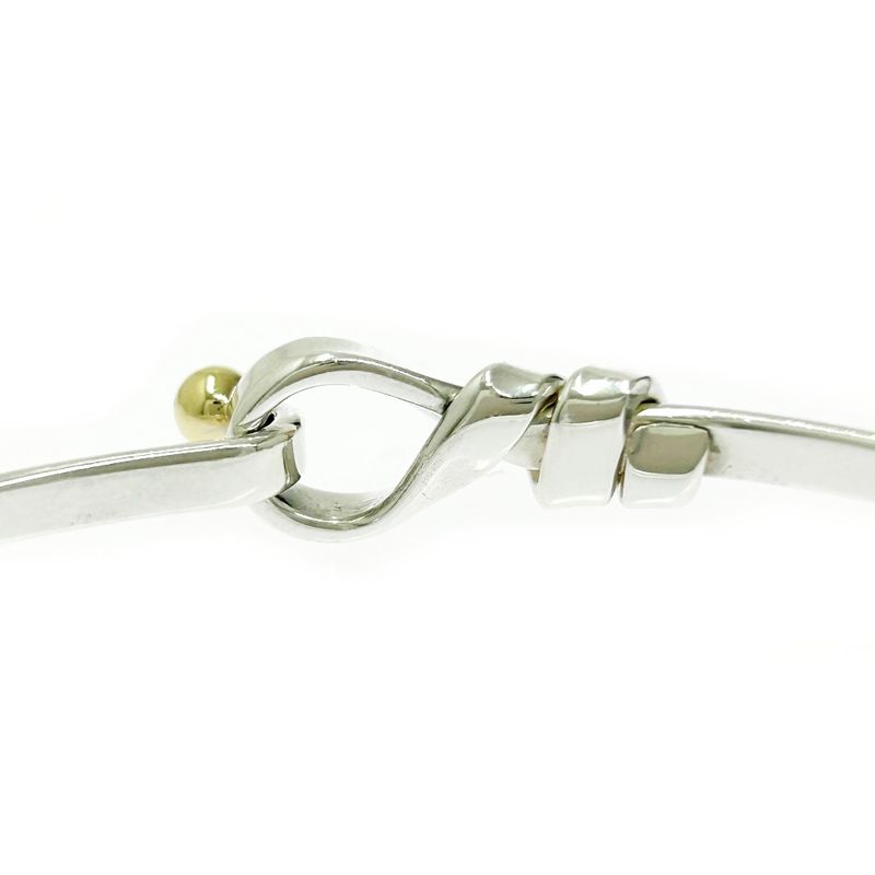 Tiffany & Co Tiffany & Co Silver Gold Hook & Eye Bangle 9.2g 925 750 Engraved