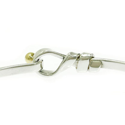 Tiffany & Co Tiffany & Co Silver Gold Hook & Eye Bangle 9.2g 925 750 Engraved