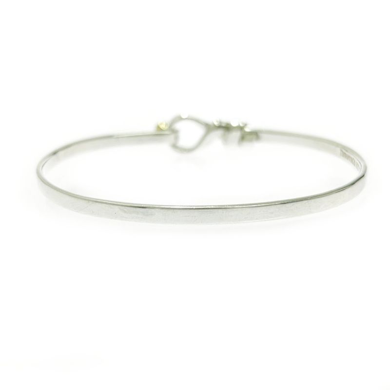 Tiffany & Co Tiffany & Co Silver Gold Hook & Eye Bangle 9.2g 925 750 Engraved