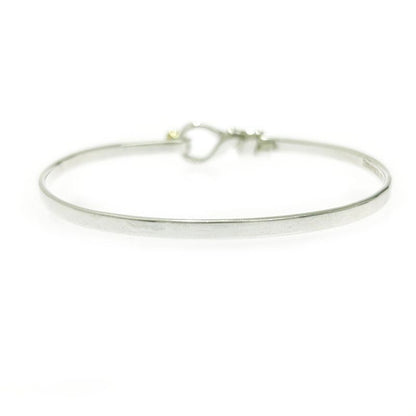 Tiffany & Co Tiffany & Co Silver Gold Hook & Eye Bangle 9.2g 925 750 Engraved