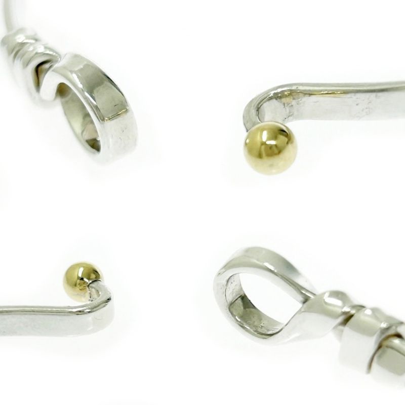 Tiffany & Co Tiffany & Co Silver Gold Hook & Eye Bangle 9.2g 925 750 Engraved