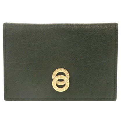 Bvlgari Leather Green Card Case Business Card Holder Green 1033 Bvlgari