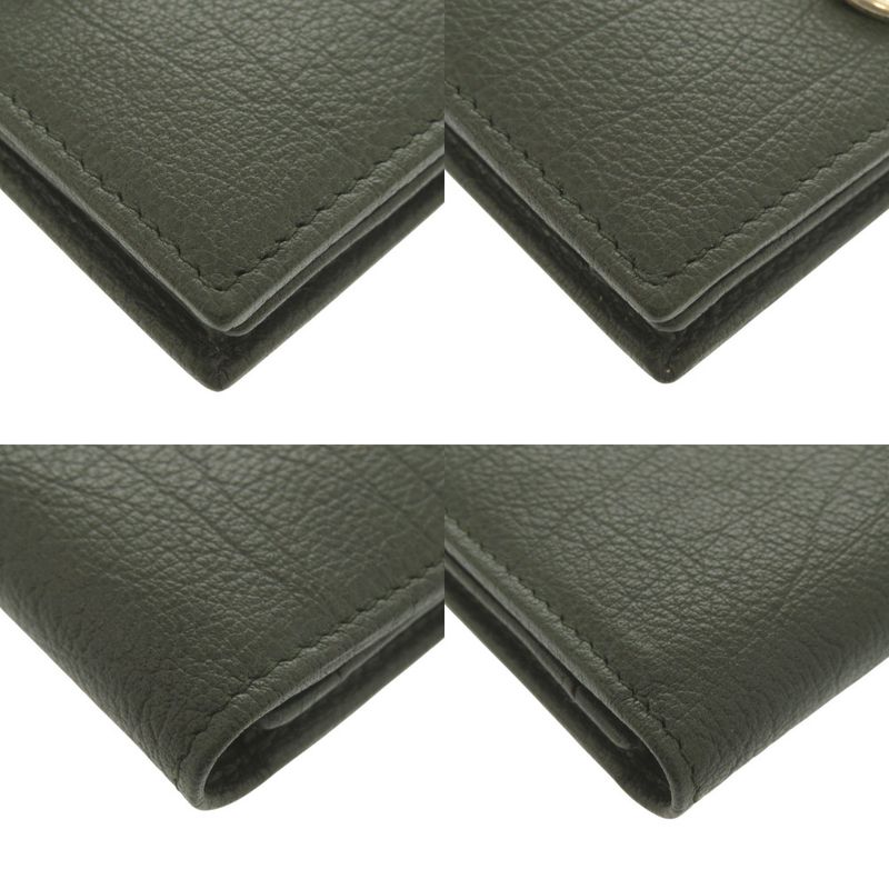 Bvlgari Leather Green Card Case Business Card Holder Green 1033 Bvlgari
