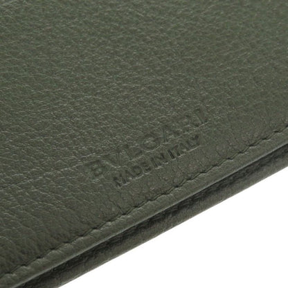 Bvlgari Leather Green Card Case Business Card Holder Green 1033 Bvlgari