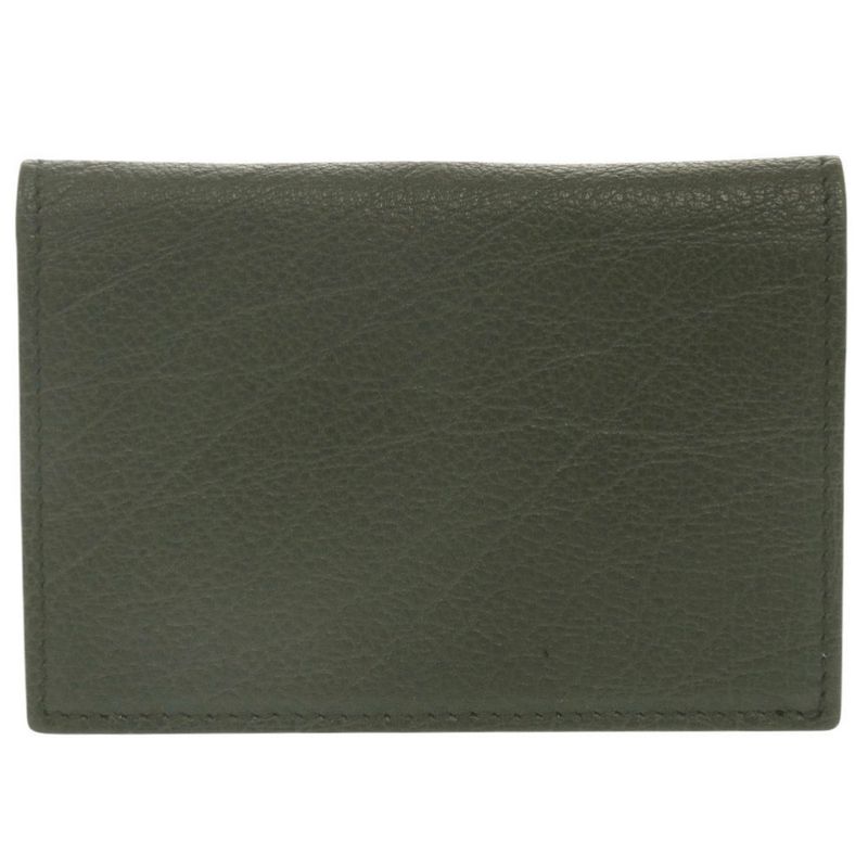 Bvlgari Leather Green Card Case Business Card Holder Green 1033 Bvlgari