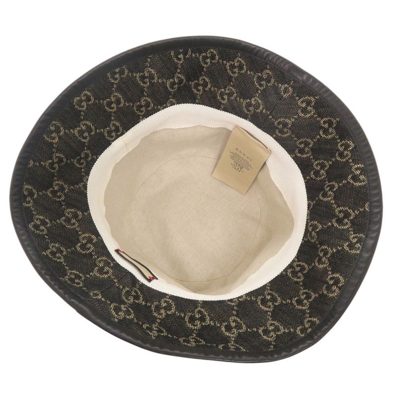 Gucci Bucket Hat 576371 Size M Cotton Black Hat 1065 Gucci