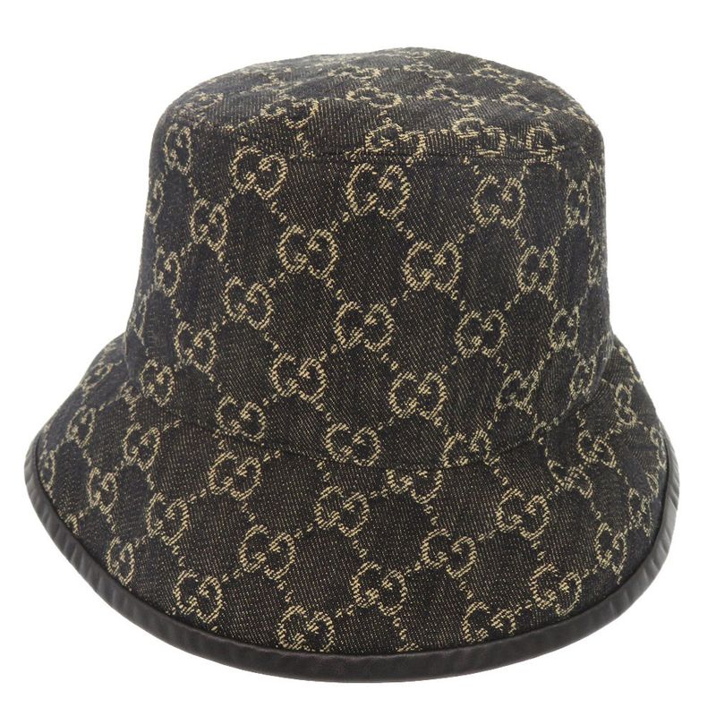 Gucci Bucket Hat 576371 Size M Cotton Black Hat 1065 Gucci