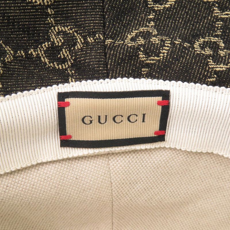 Gucci Bucket Hat 576371 Size M Cotton Black Hat 1065 Gucci