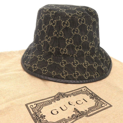 Gucci Bucket Hat 576371 Size M Cotton Black Hat 1065 Gucci