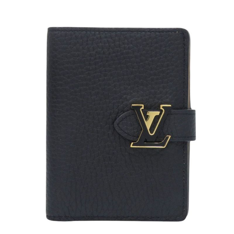 Louis Vuitton Capucines Compact Vertical M81561 Taurillon Leather Black Bifold