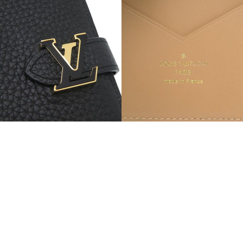 Louis Vuitton Capucines Compact Vertical M81561 Taurillon Leather Black Bifold