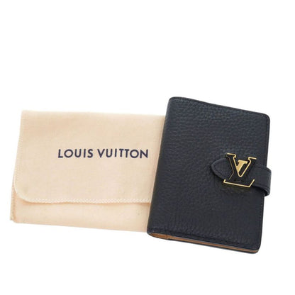 Louis Vuitton Capucines Compact Vertical M81561 Taurillon Leather Black Bifold