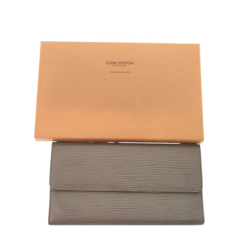 Louis Vuitton Porte Trésor International M6338c Epi Leather Brown Long Wallet
