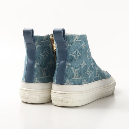 Louis Vuitton Stellar Line Sneakers Size 36.5 High Cut Denim Monogram Made in