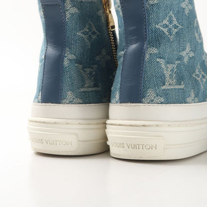 Louis Vuitton Stellar Line Sneakers Size 36.5 High Cut Denim Monogram Made in