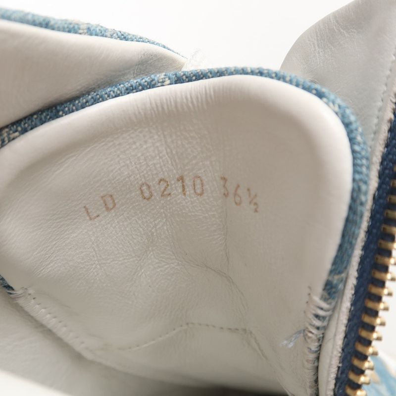 Louis Vuitton Stellar Line Sneakers Size 36.5 High Cut Denim Monogram Made in