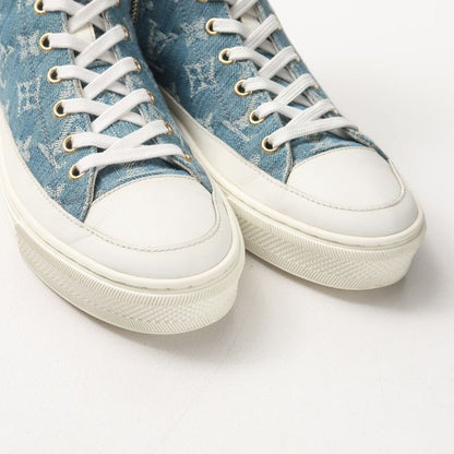 Louis Vuitton Stellar Line Sneakers Size 36.5 High Cut Denim Monogram Made in