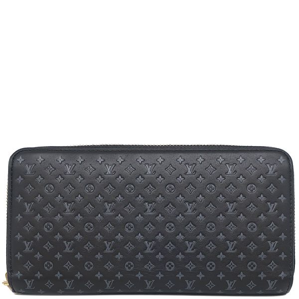 Louis Vuitton Long Wallet Nanogram Zippy Wallet Calf Noir Black Gold Hardware