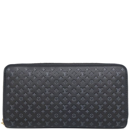 Louis Vuitton Long Wallet Nanogram Zippy Wallet Calf Noir Black Gold Hardware