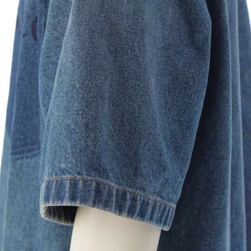 Gucci 24 Logo Washed Denim Jacket Shirt G Jean 785759 Blue 46