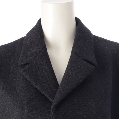Prada Wool Silk Vintage Nylon Cut Replacement Magnet Button Stencil Collar Coat
