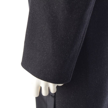 Prada Wool Silk Vintage Nylon Cut Replacement Magnet Button Stencil Collar Coat