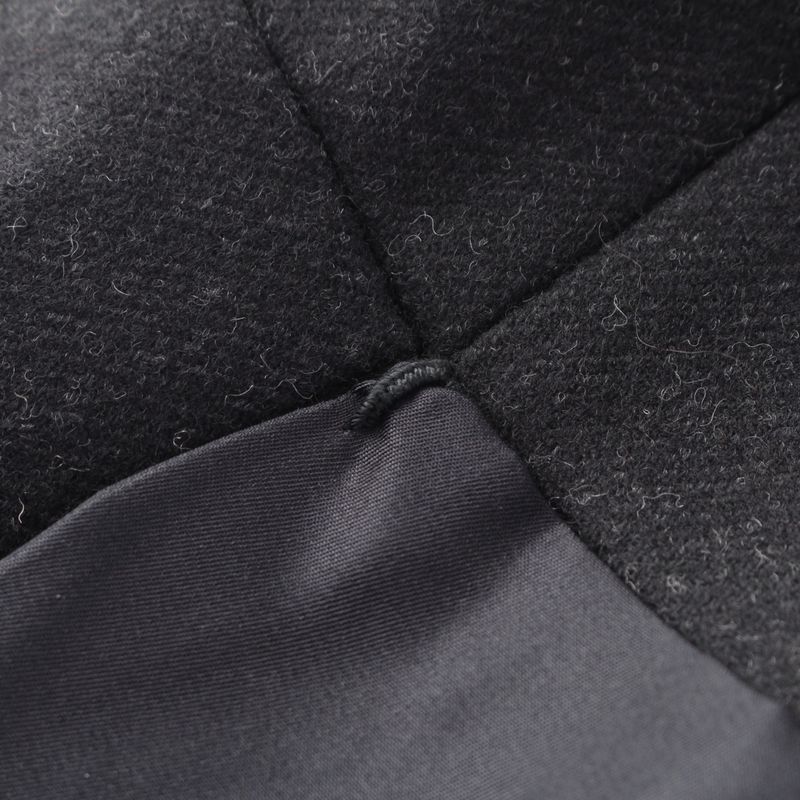 Prada Wool Silk Vintage Nylon Cut Replacement Magnet Button Stencil Collar Coat