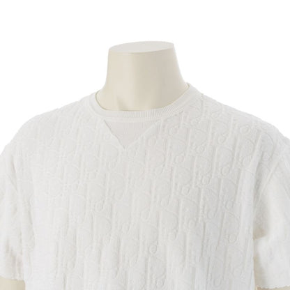 Dior Cotton Oblique Pile Trotter Short Sleeve Tee Top 113j692a0614 White S