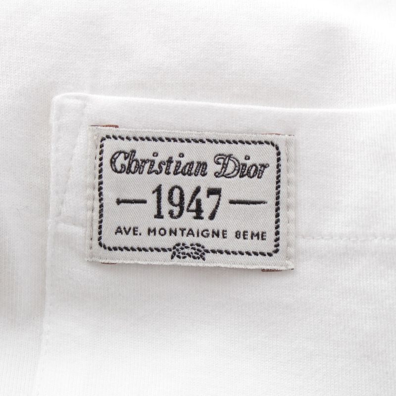 Dior Cotton 1947 Logo Embroidery T-Shirt Cut and Sewn Short Sleeve Top 243j634a0
