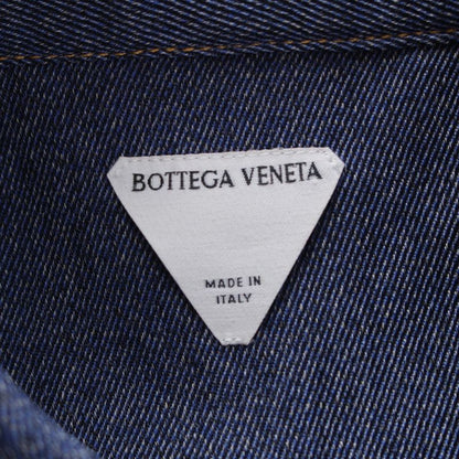 Bottega Veneta '24 Wool Twill Denim Winged Long Sleeve Shirt Top 703578 Indigo