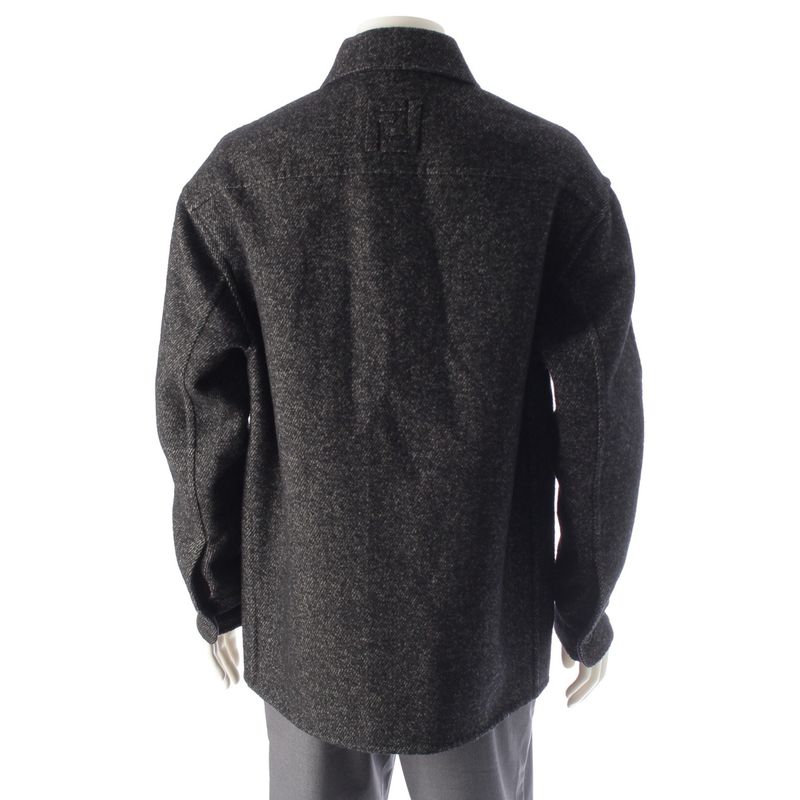 Fendi 23 Wool Ff Logo Jacket Blouson Outer 12cpf-23-3137 Gray 48