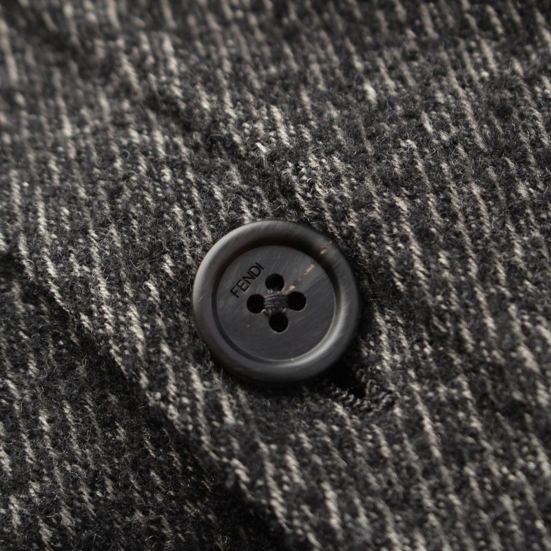 Fendi 23 Wool Ff Logo Jacket Blouson Outer 12cpf-23-3137 Gray 48