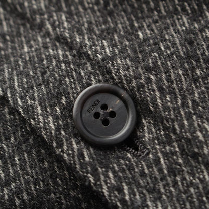 Fendi 23 Wool Ff Logo Jacket Blouson Outer 12cpf-23-3137 Gray 48