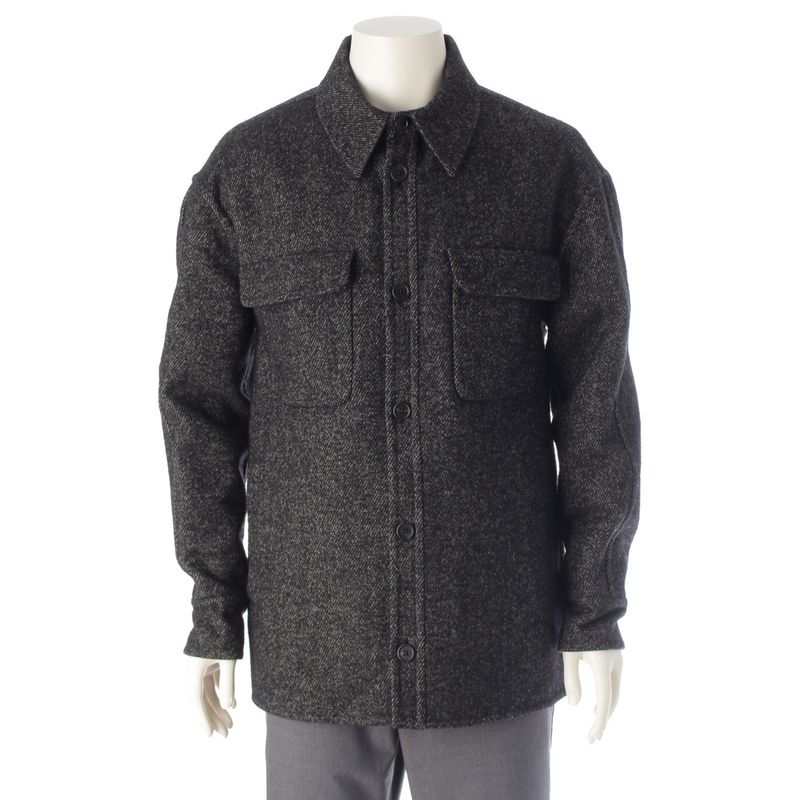 Fendi 23 Wool Ff Logo Jacket Blouson Outer 12cpf-23-3137 Gray 48