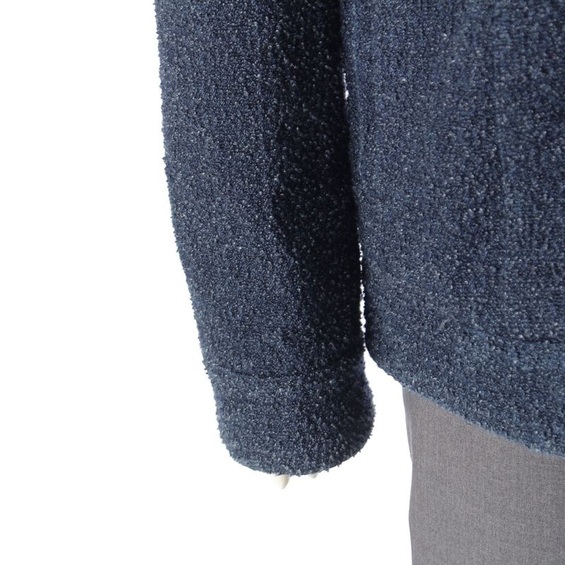 Fendi 24 Cotton Logo Button Jacket Blouson Outerwear 12cpz-24-444 Indigo Navy 46