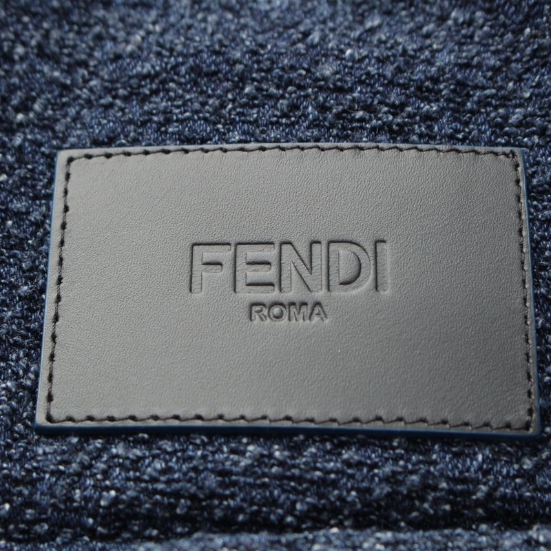 Fendi 24 Cotton Logo Button Jacket Blouson Outerwear 12cpz-24-444 Indigo Navy 46