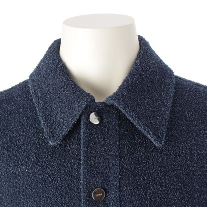 Fendi 24 Cotton Logo Button Jacket Blouson Outerwear 12cpz-24-444 Indigo Navy 46