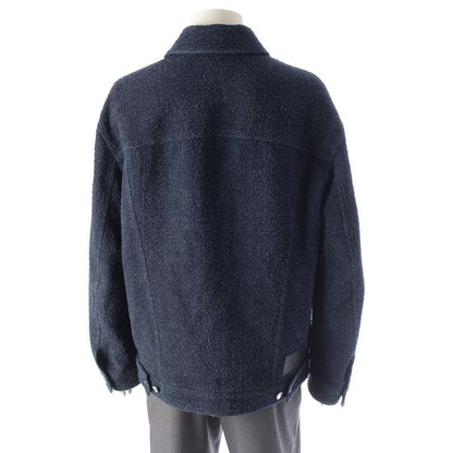 Fendi 24 Cotton Logo Button Jacket Blouson Outerwear 12cpz-24-444 Indigo Navy 46