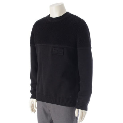 Fendi 22 Wool Ff Logo Boa Knit Sweater Top 12cpf-22-2672 Black 50